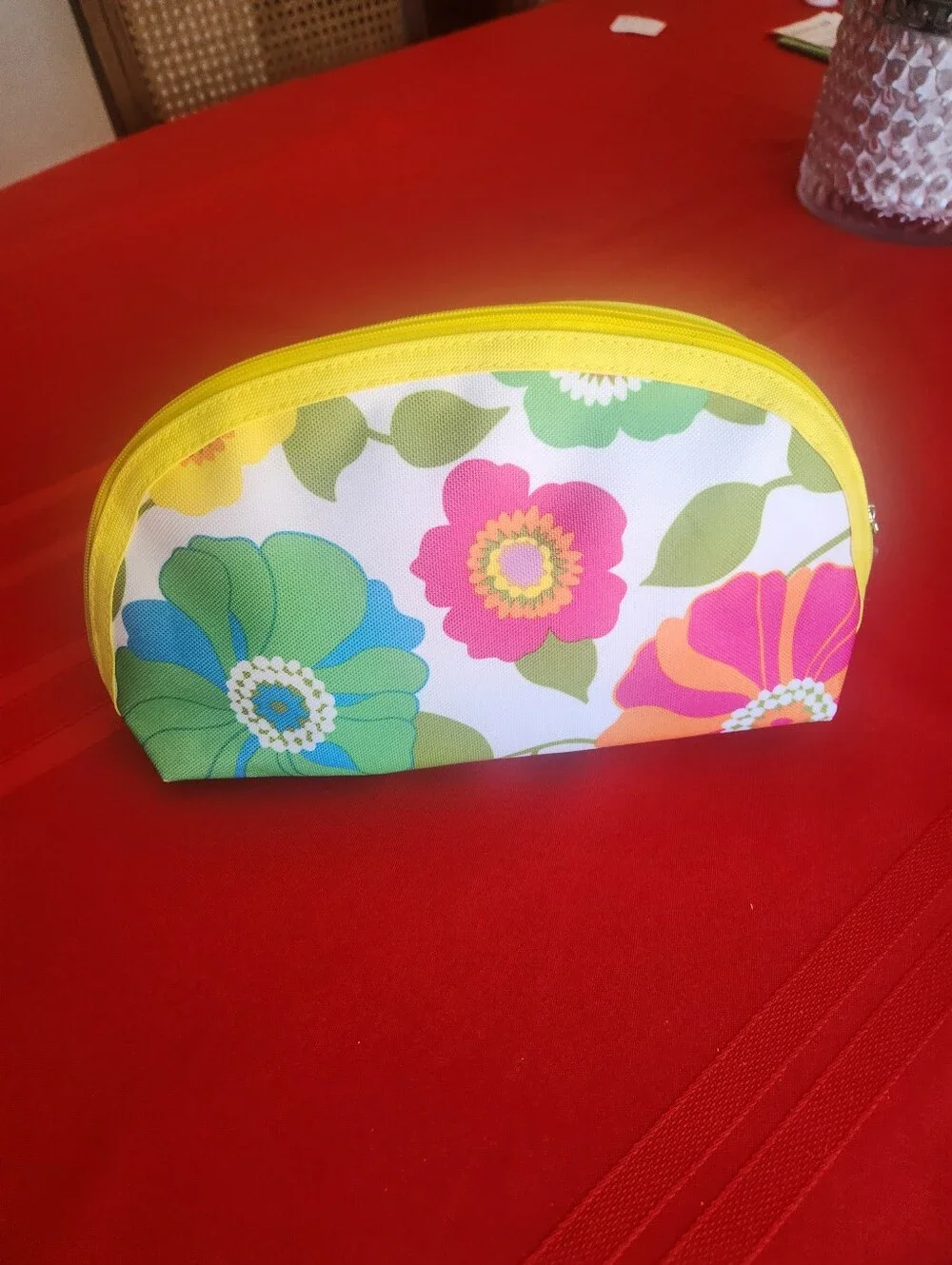 Trina Turk Yellow Floral Cosmetic Bag